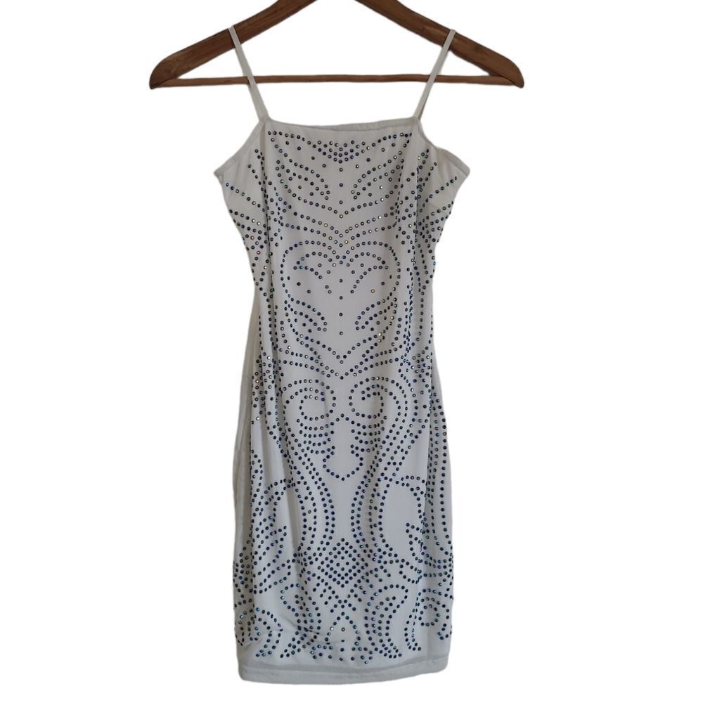 NWT Women's Rhymestone dress Mini dress white size small privately privi…